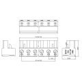 7.62mm pitch solderless butt male and female to plug-in terminal block with fixed connector